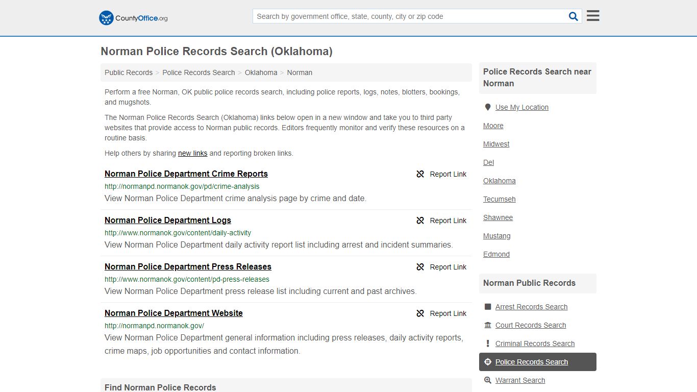 Police Records Search - Norman, OK (Accidents & Arrest ...